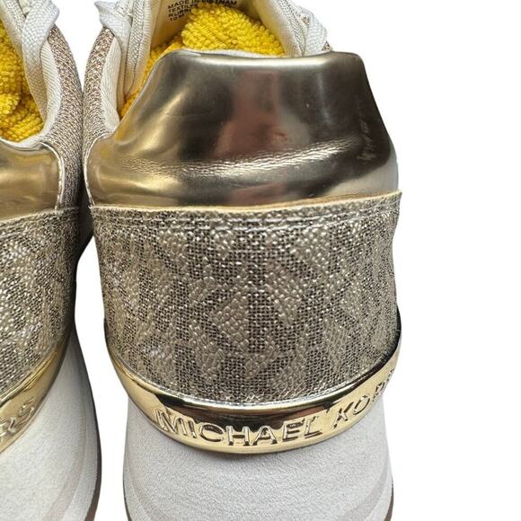Michael Michael Kors Monique Trainer Gold and White Sparkle Size 10M - Picture 12 of 16